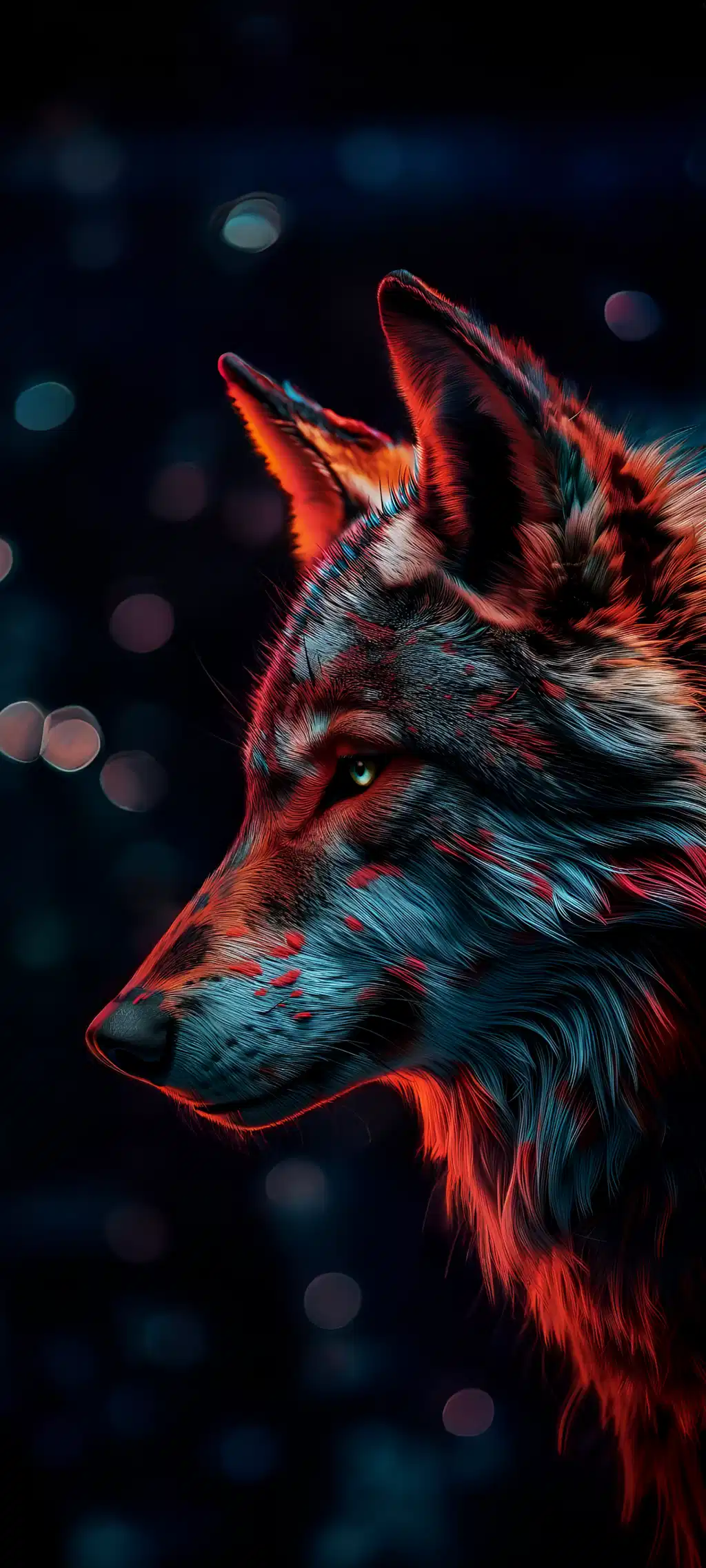 Wolf Profile Artistic Tribal Paint