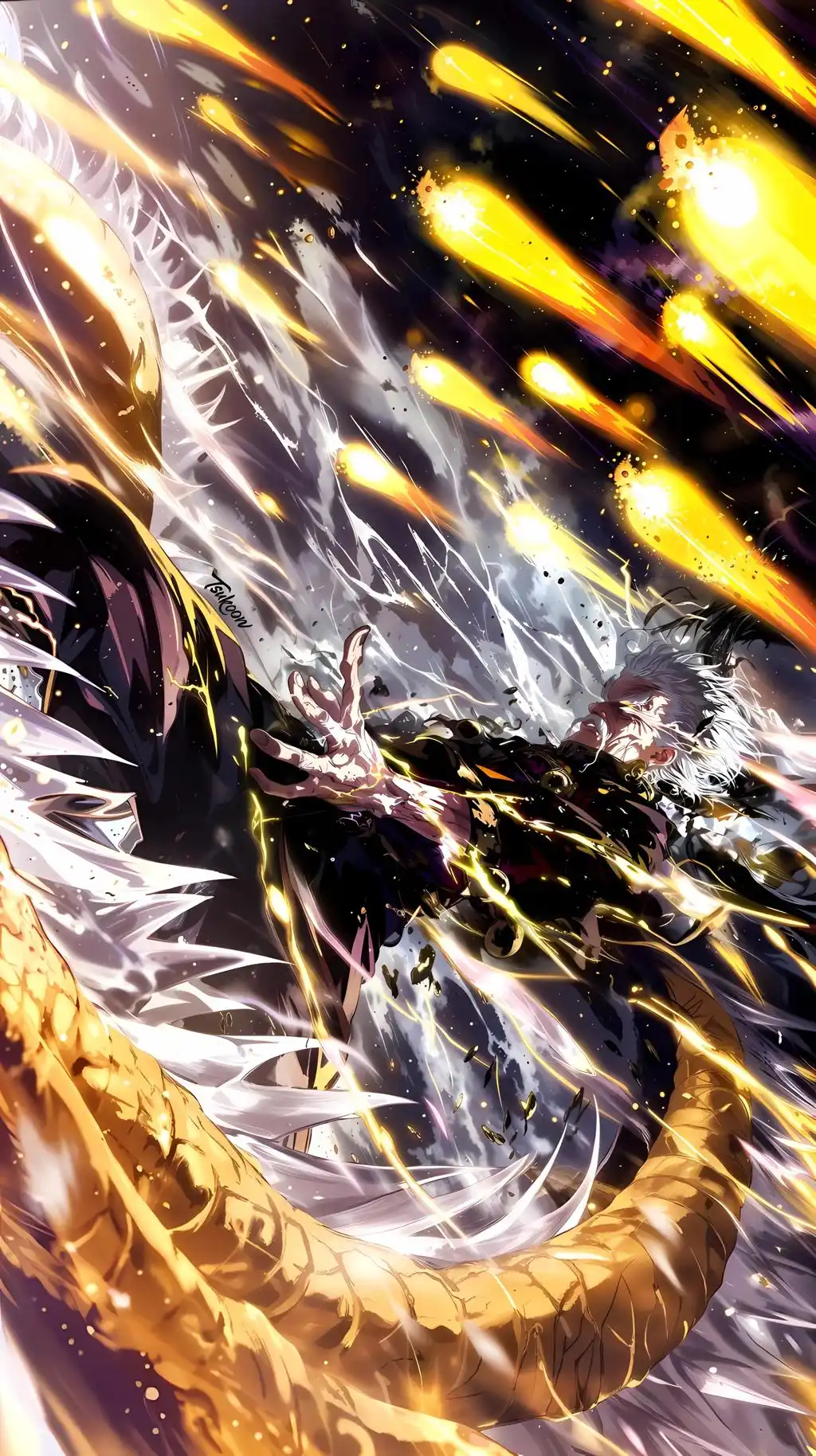 Abstract Fire and Energy Anime Background