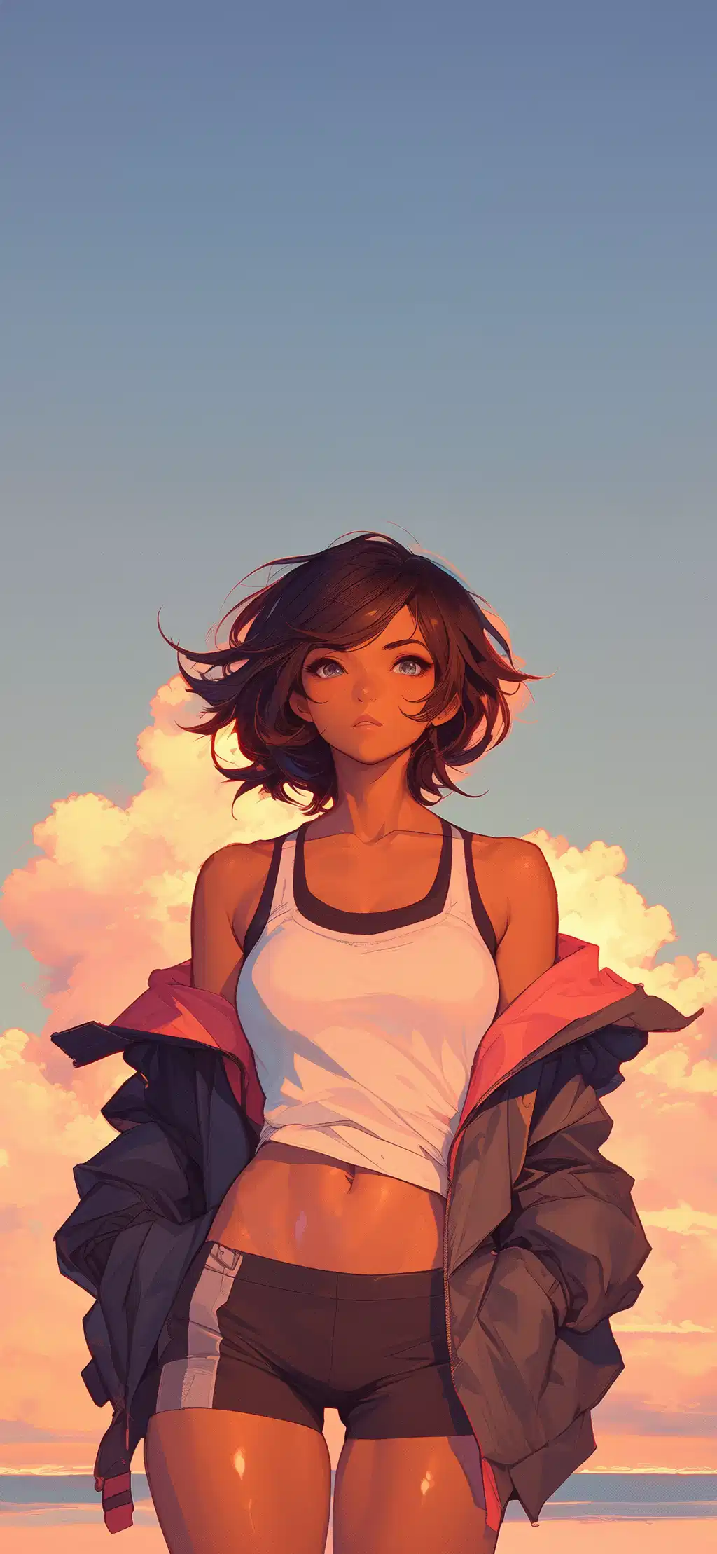 Anime Girl Sunset City Lofi Aesthetic
