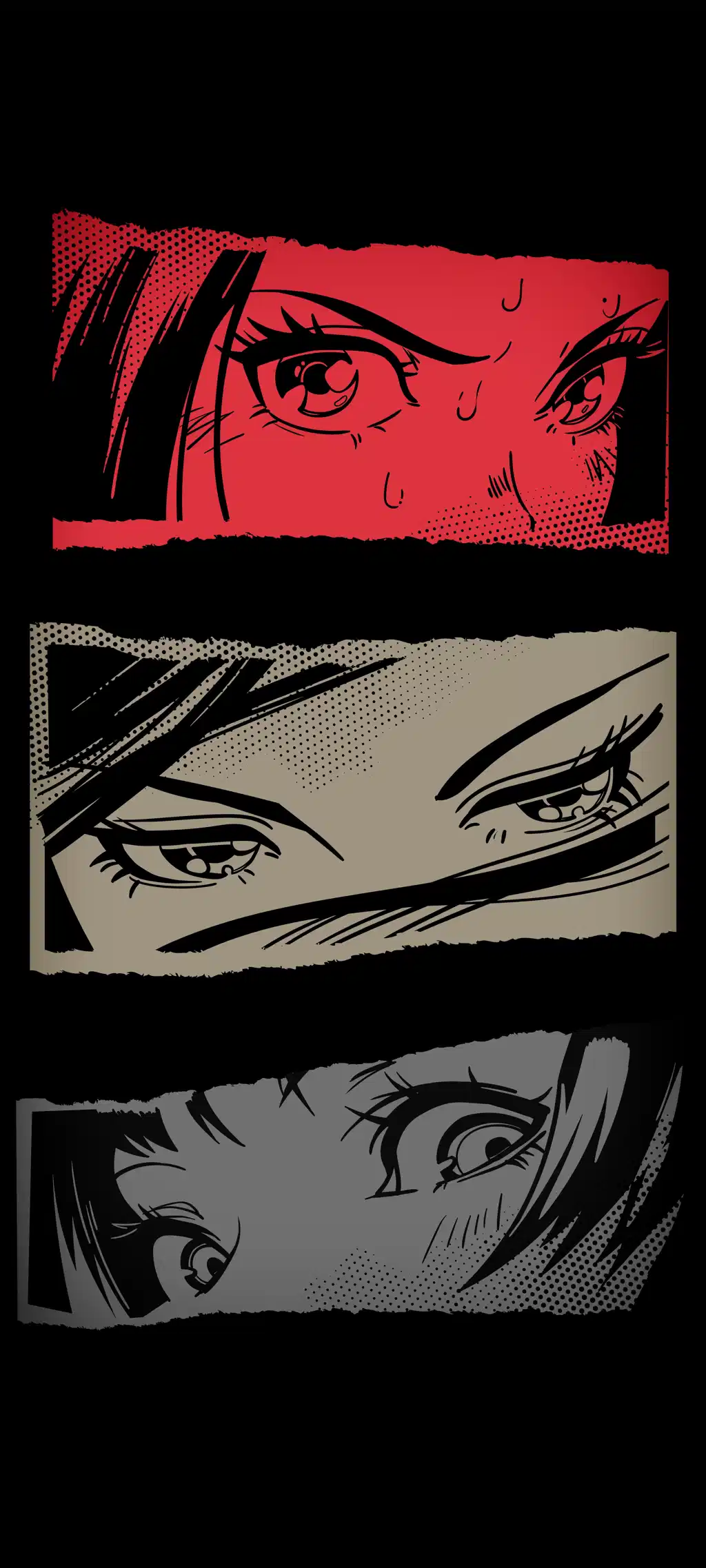 Red and Black Manga Panels Persona 5 Style Graphic