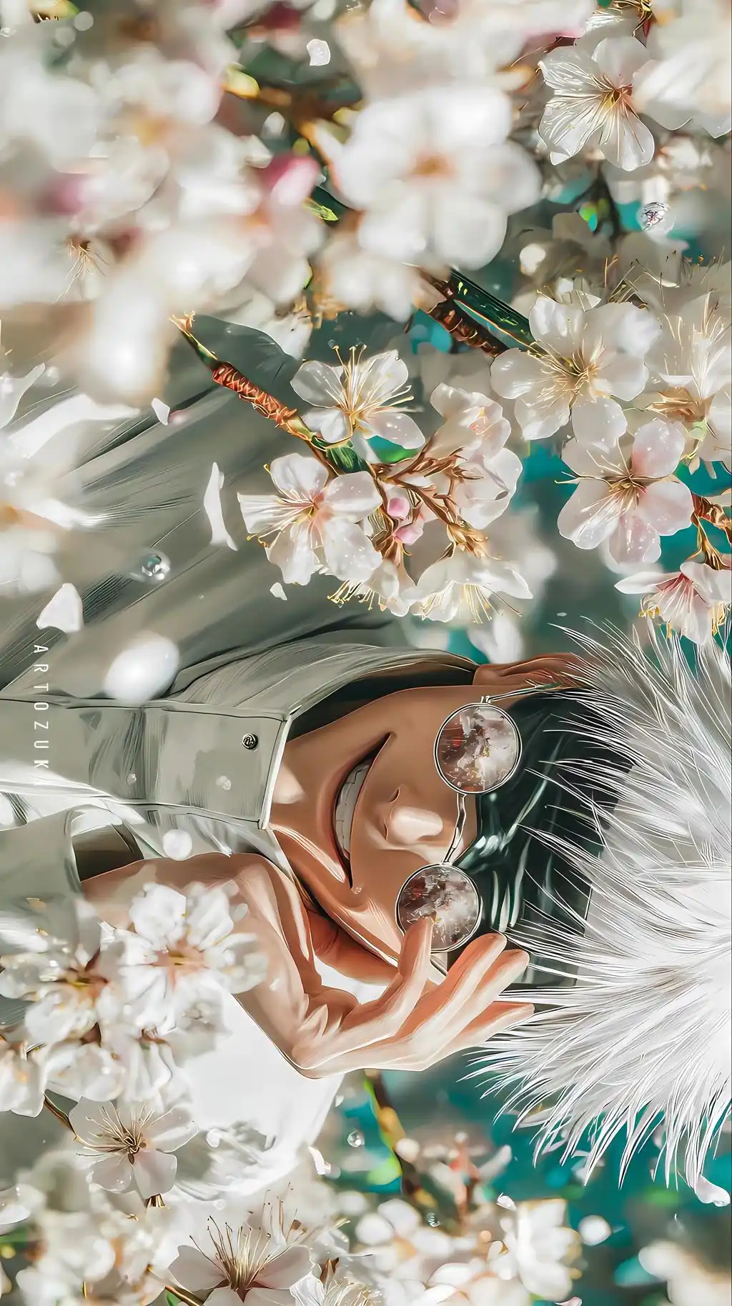 Saturo Gojo Flower Garden Aesthetic