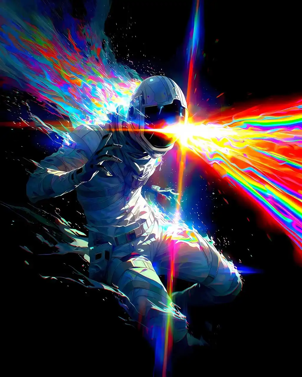 Sci-Fi Cyberpunk Anime Character Laser Action