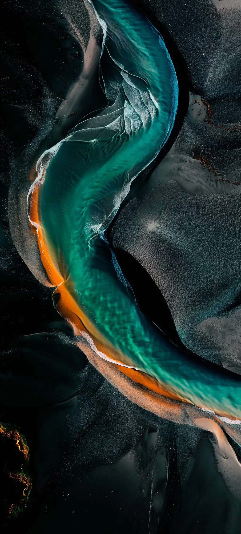 Dark Green Moody Mountain Curves Wallpaper