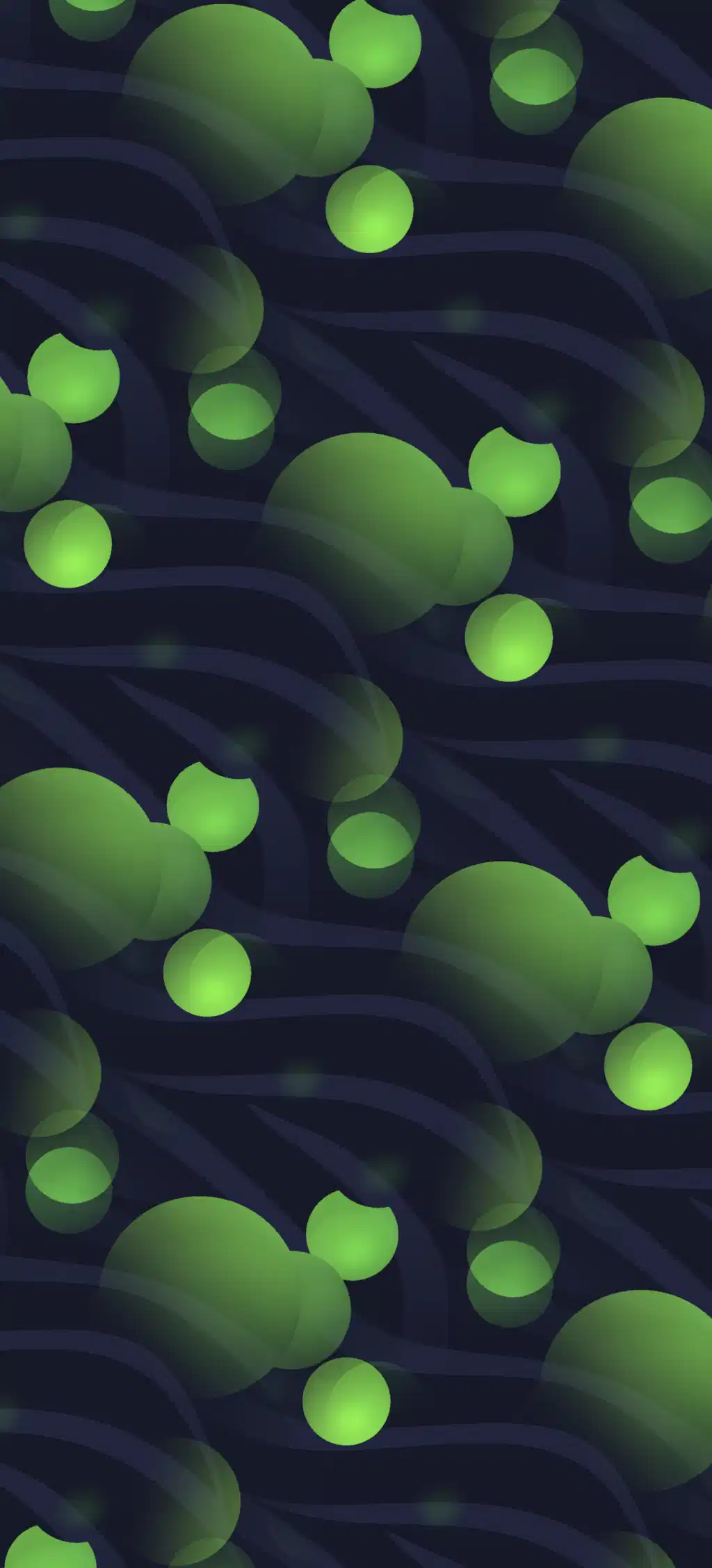 Glowing Green Amoeba Bubbles Wallpaper