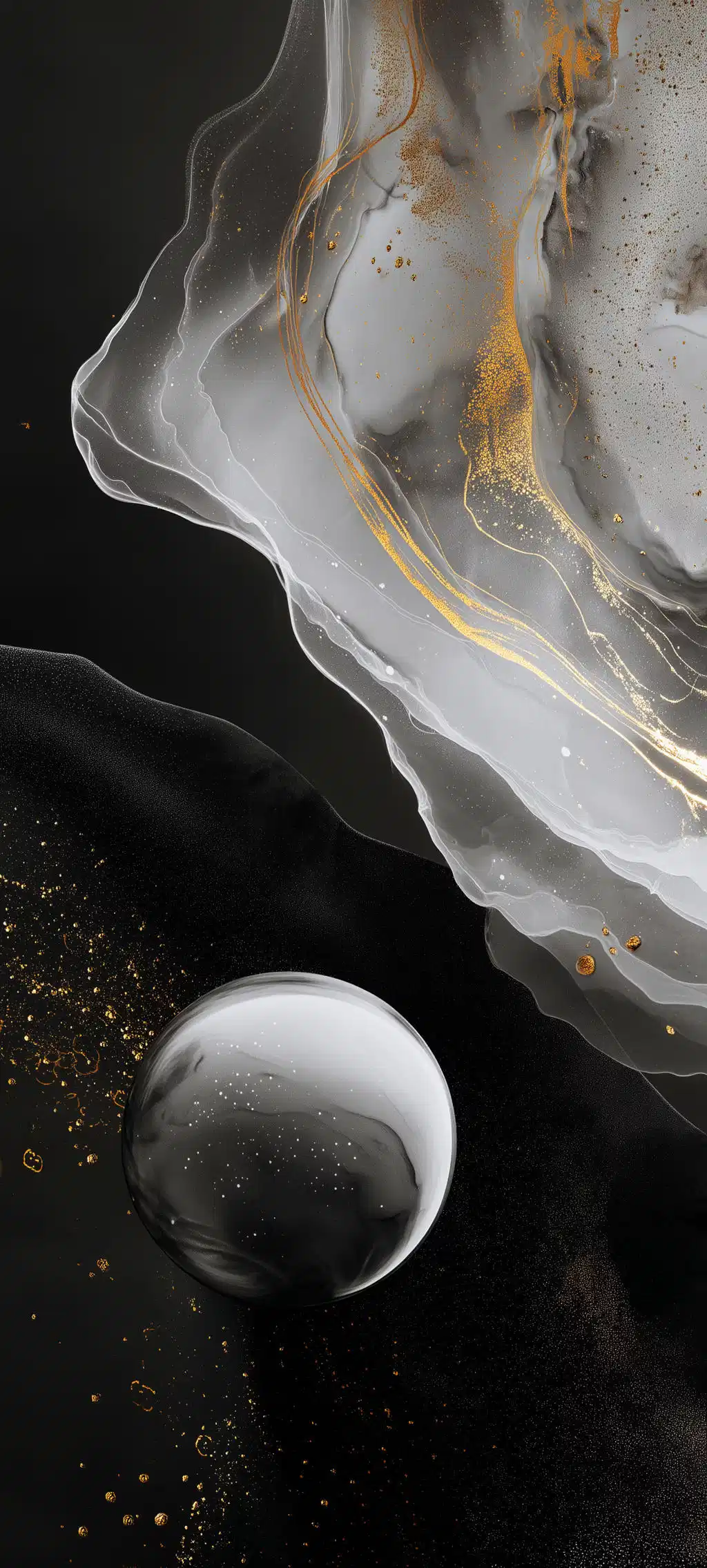 Monochrome Luxury Marble Moon Wallpaper