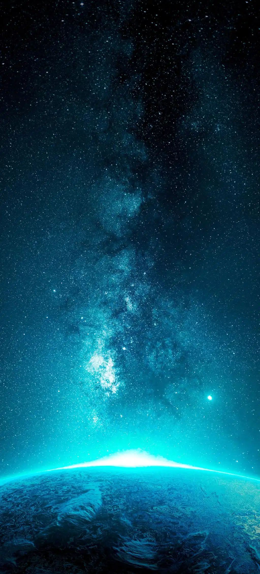 Bright Blue Vertical Nebula