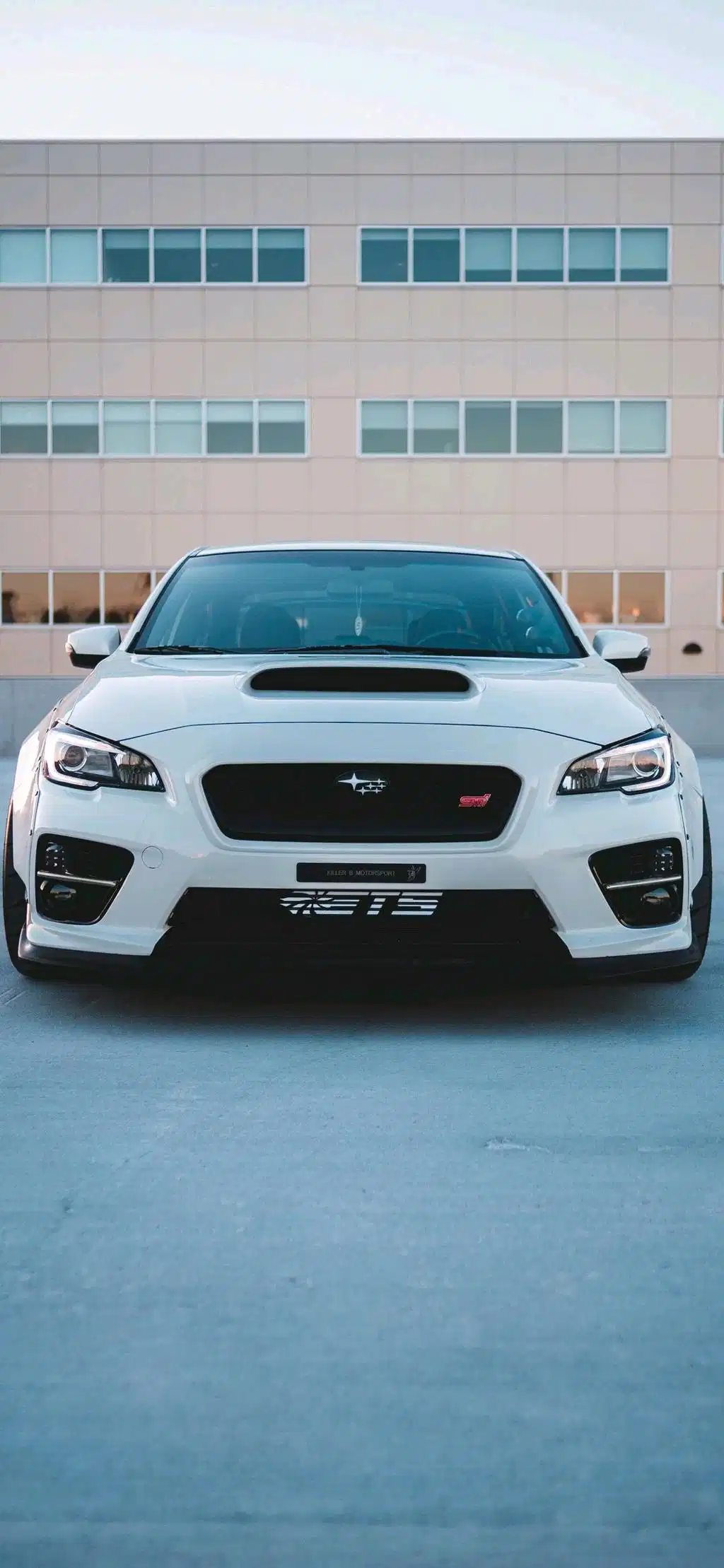 White Sports Car Front Grille