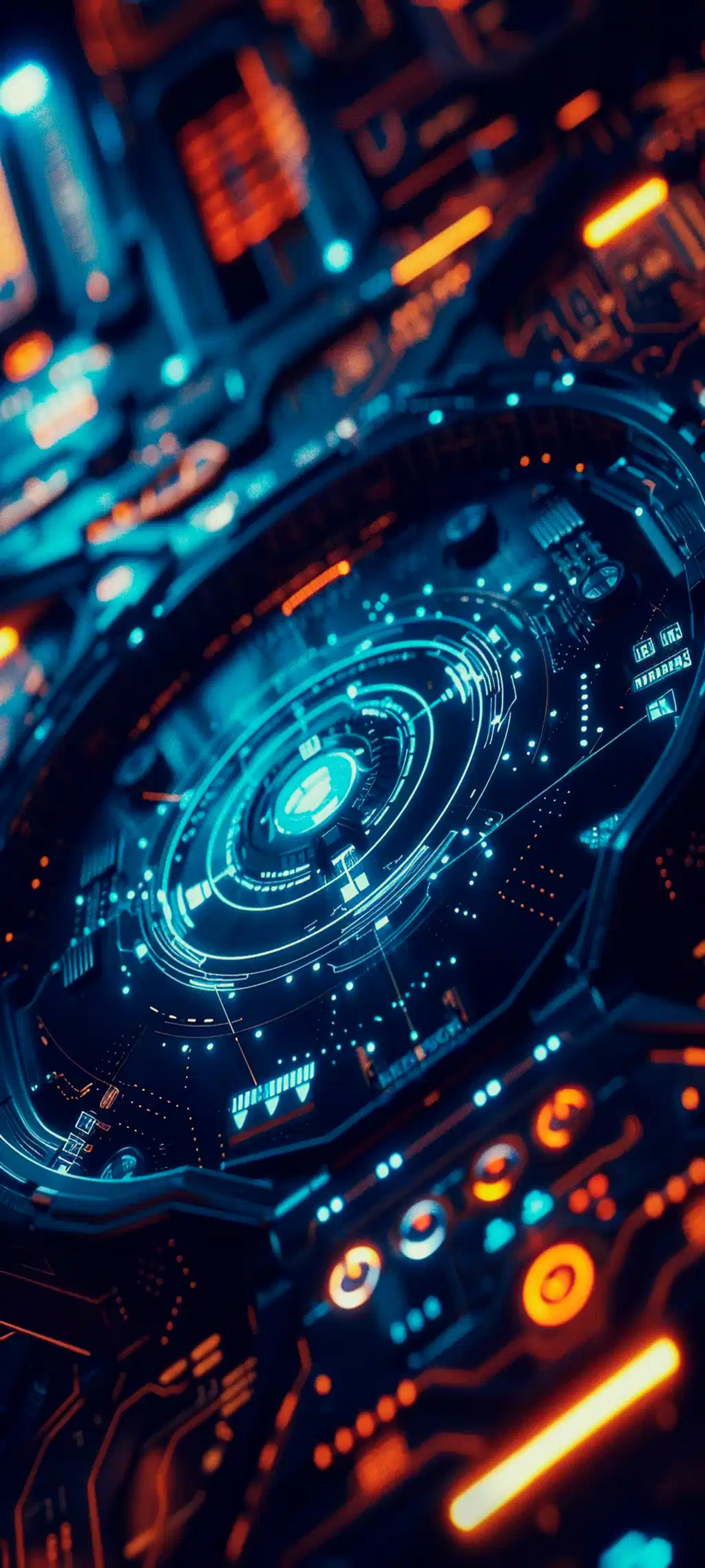 Futuristic Blue Tech Matrix Mobile Wallpaper