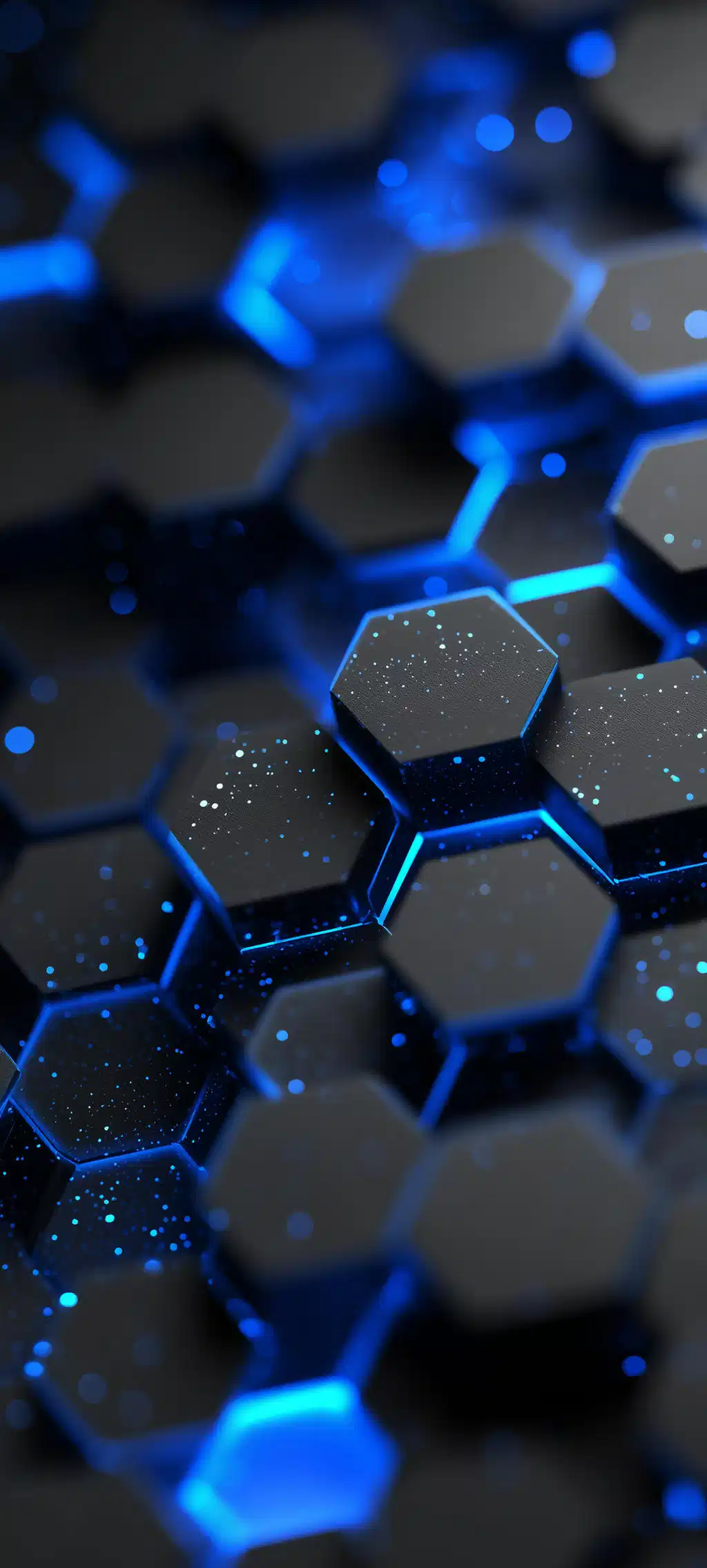 Glowing Blue Hexagon Tech Honeycomb