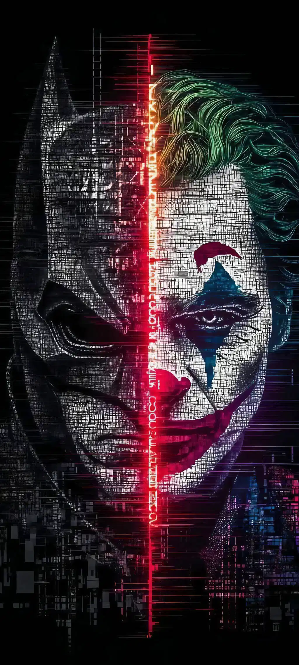Batman And Joker Split Face Wallpaper