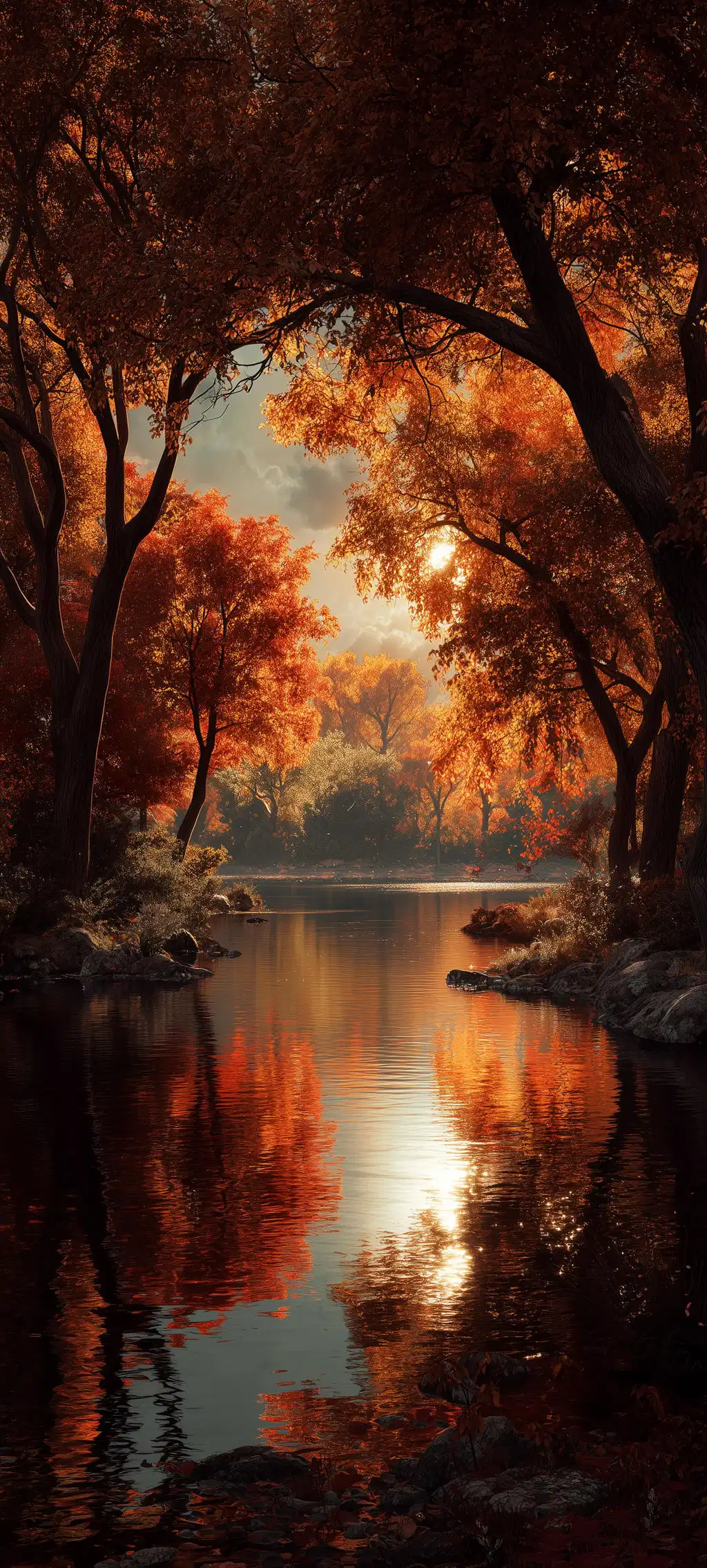 Dark Autumn Forest Path