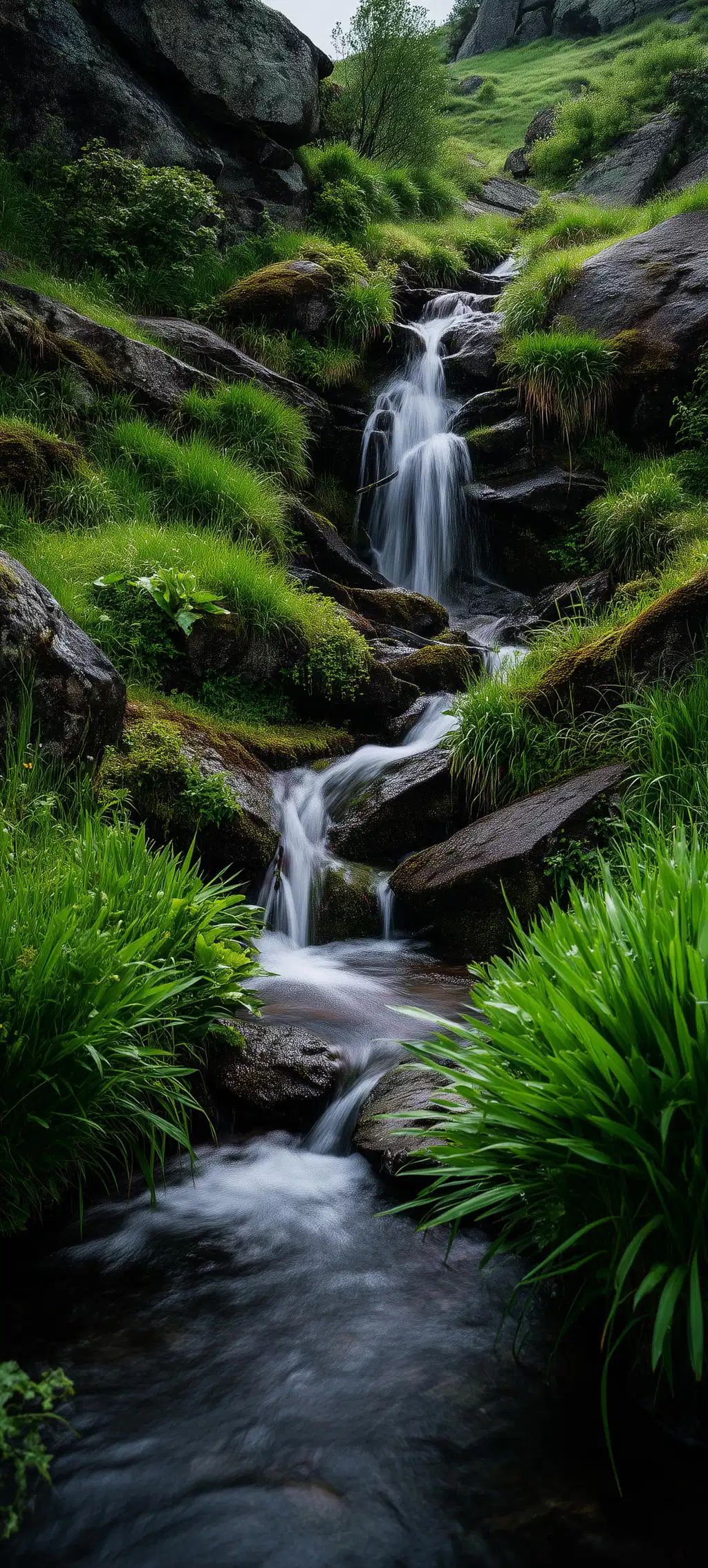 Lush Green Waterfall