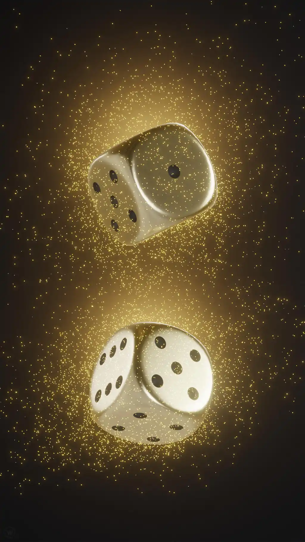 Glowing Golden Dice Abstract