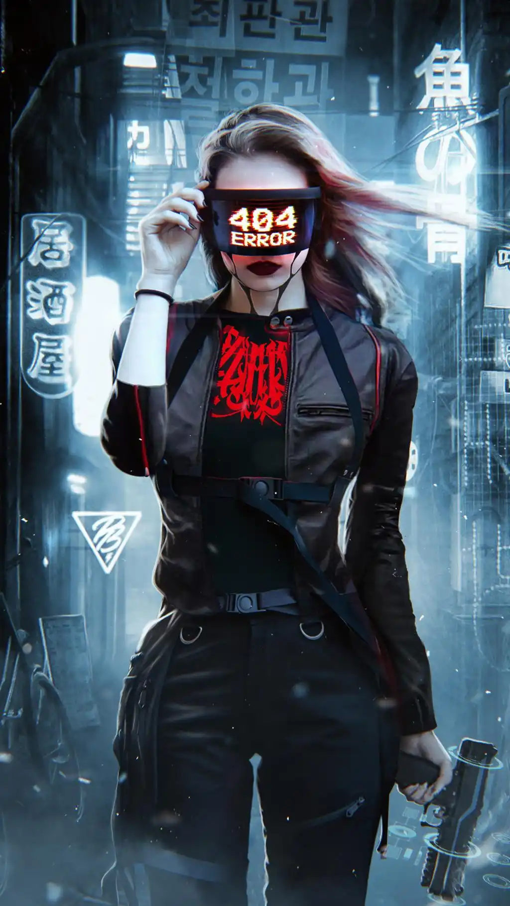 Futuristic Woman Warrior Red Suit